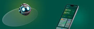 Green Orion trading platform background for hero section